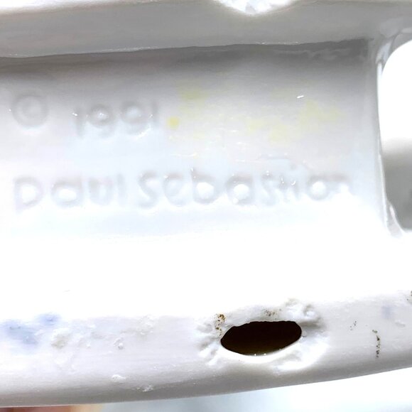 Vintage Paul Sabastian 1991 Porcelain Little Girl Riding White Rocking Horse Fig - Picture 7 of 10